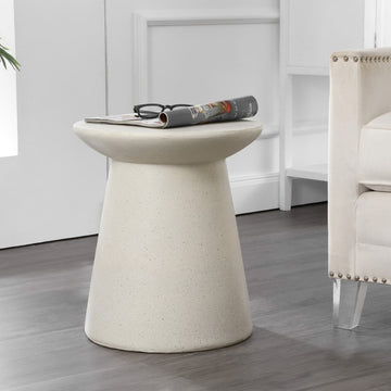 Hollie 18" Minimalist Modern Drum Accent Table Pedestal - JONATHAN Y